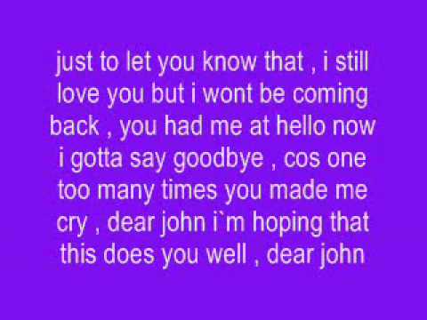 Текст песни Amerie - Dear John