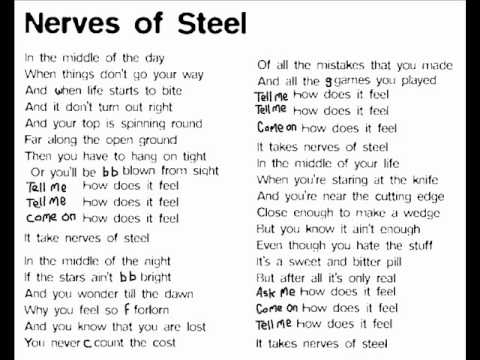 Текст песни  - Nerves Of Steel